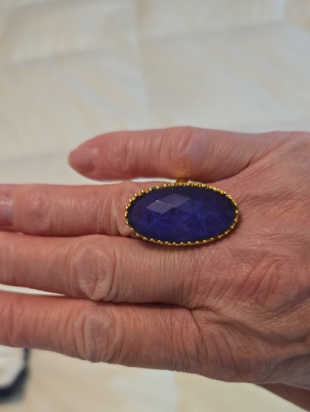 14K GOLD FILLED NATURAL TANZANITE RING - Picture 4 of 7